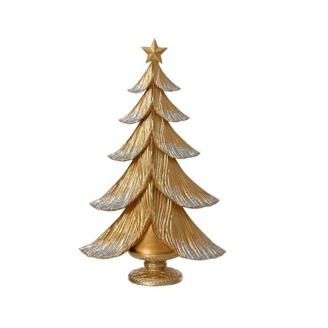 ALBERO RESINA ORO PERLINE H.34CM.